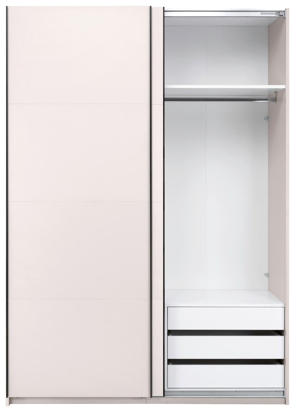 SCHIEBETÜRENSCHRANK 150/211,5/61,5 cm 2-türig Kaschmir  - Kaschmir/Schwarz, MODERN, Holzwerkstoff/Metall (150/211,5/61,5cm) - MID.YOU