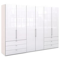 FALTTÜRENSCHRANK in Weiss  - Chromfarben/Weiss, Basics, Glas/Holzwerkstoff (300/216/58cm) - Venda