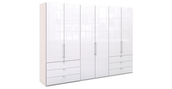 FALTTÜRENSCHRANK  in Weiß  - Chromfarben/Weiß, Basics, Glas/Holzwerkstoff (300/216/58cm) - Venda