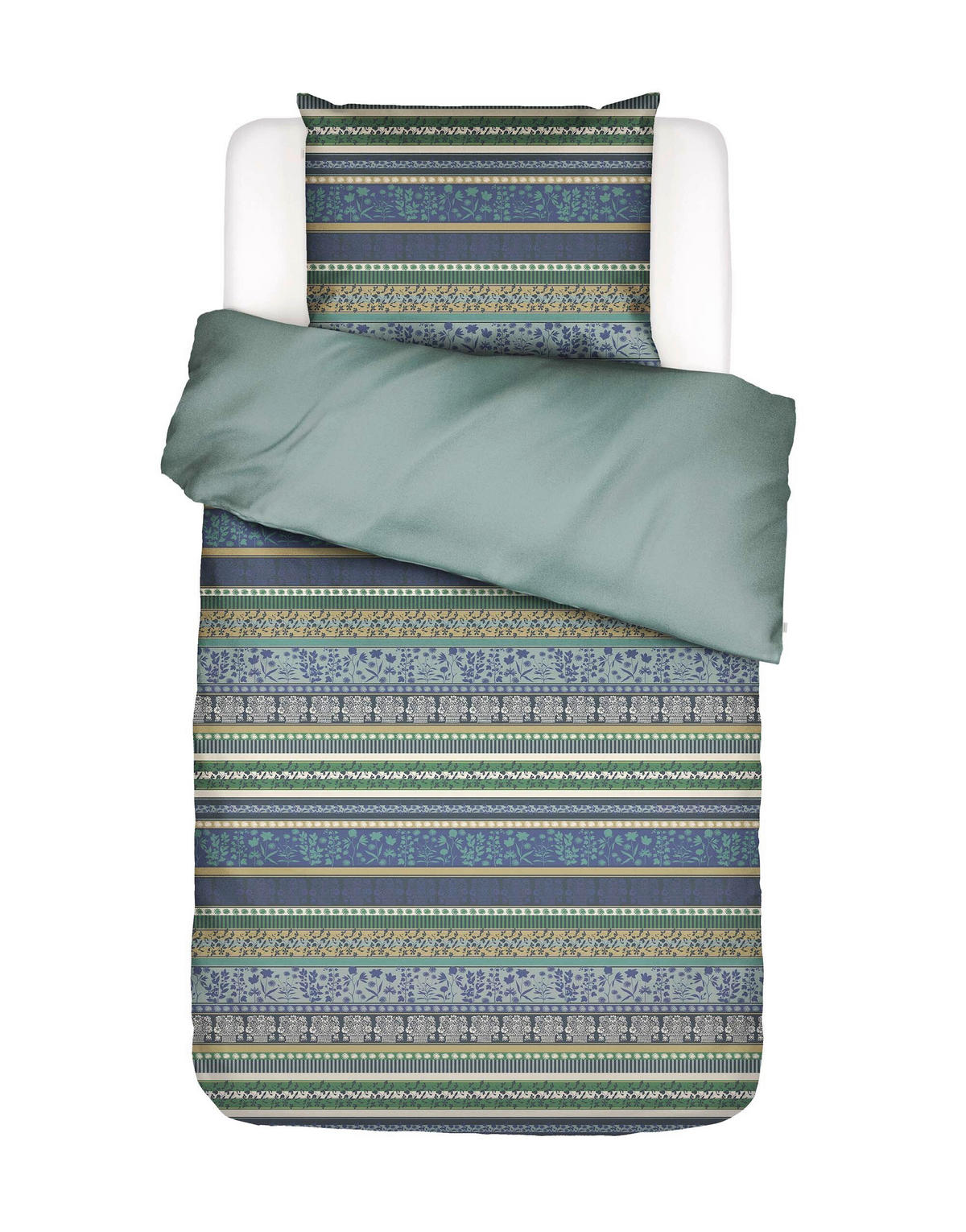 POSTEĽNÁ BIELIZEŇ, flanel, zelená, 140/200 cm - zelená, Basics, textil (140/200cm) - Essenza