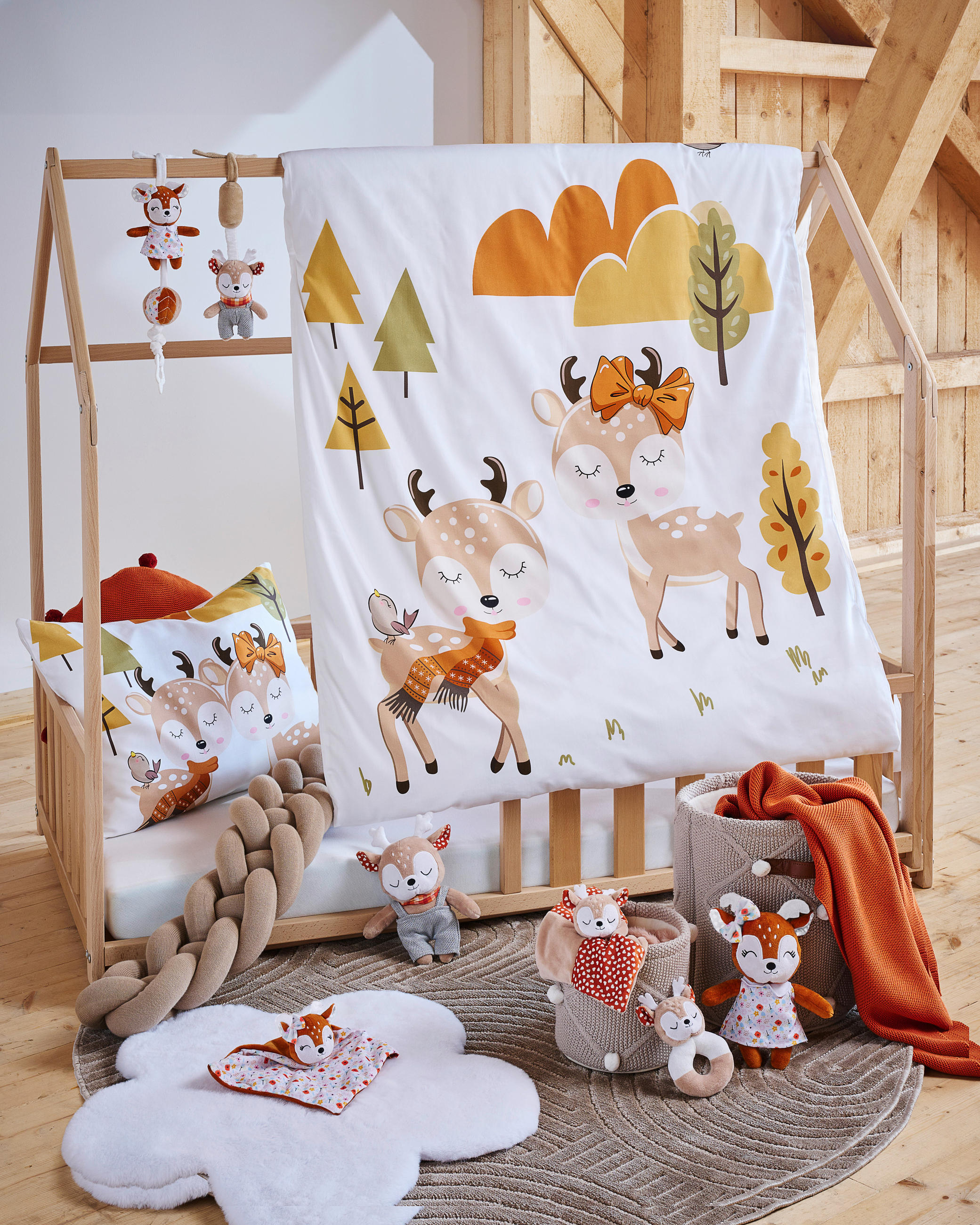 SCHMUSETUCH LOVELY DEER GIRL  - Terracotta, Basics, Textil (22/22cm) - Patinio