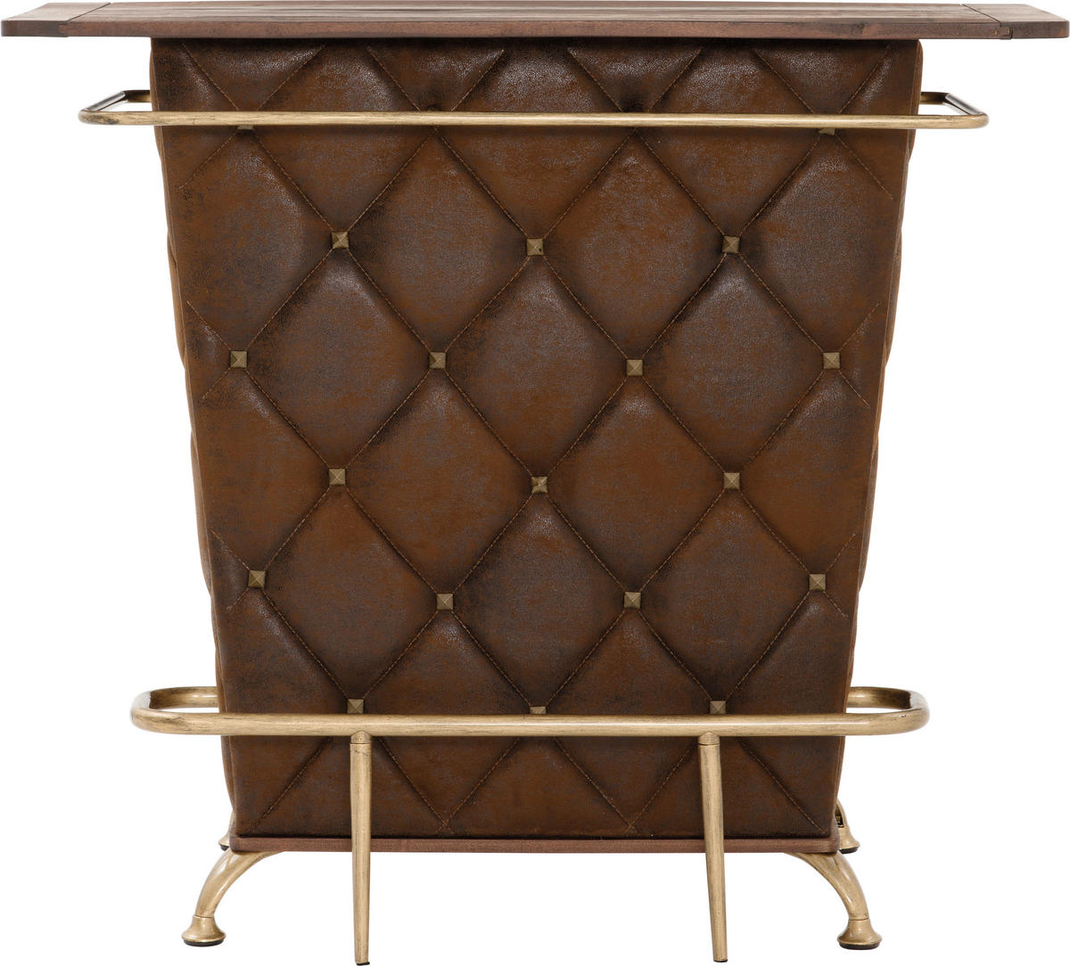 BAR in Braun, Eichefarben, Goldfarben  - Eichefarben/Goldfarben, Design, Holzwerkstoff/Textil (120/104/48cm)