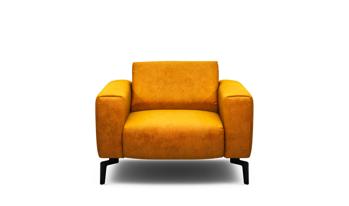 SESSEL in Samt Gelb  - Gelb/Schwarz, Design, Textil/Metall (110/85/86-94cm) - SENSOO