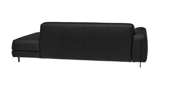 2,5-SITZER  in Echtleder Schwarz   - Anthrazit/Schwarz, Design, Leder/Metall (226/70/109cm) - Johann Jakob