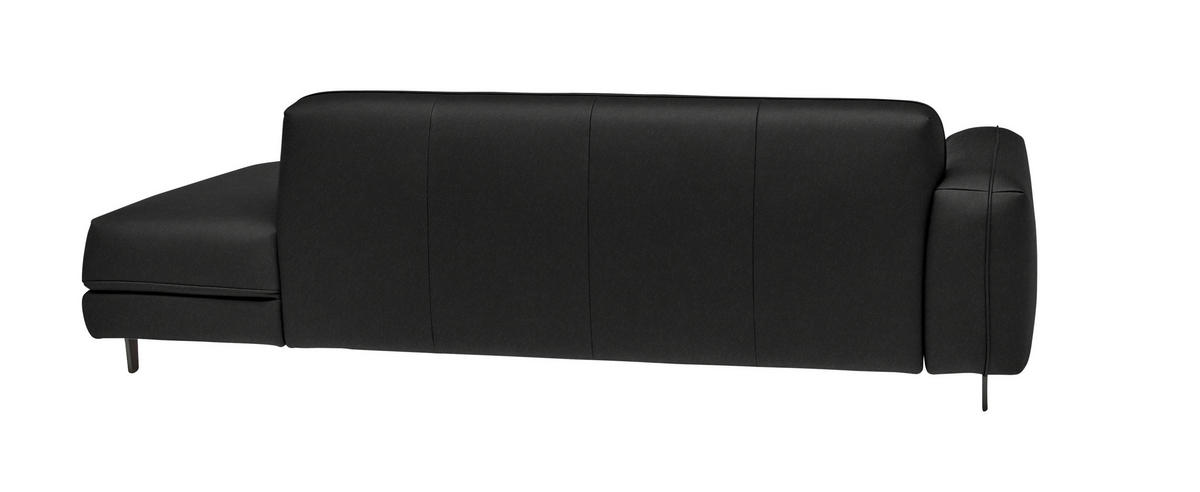 2,5-SITZER  in Echtleder Schwarz   - Anthrazit/Schwarz, Design, Leder/Metall (226/70/109cm) - Johann Jakob