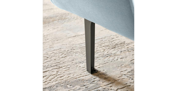 ECKSOFA in Chenille Pastellblau 311/167 cm - Pastellblau/Schwarz, Design, Textil/Metall (311/167cm) - Xora