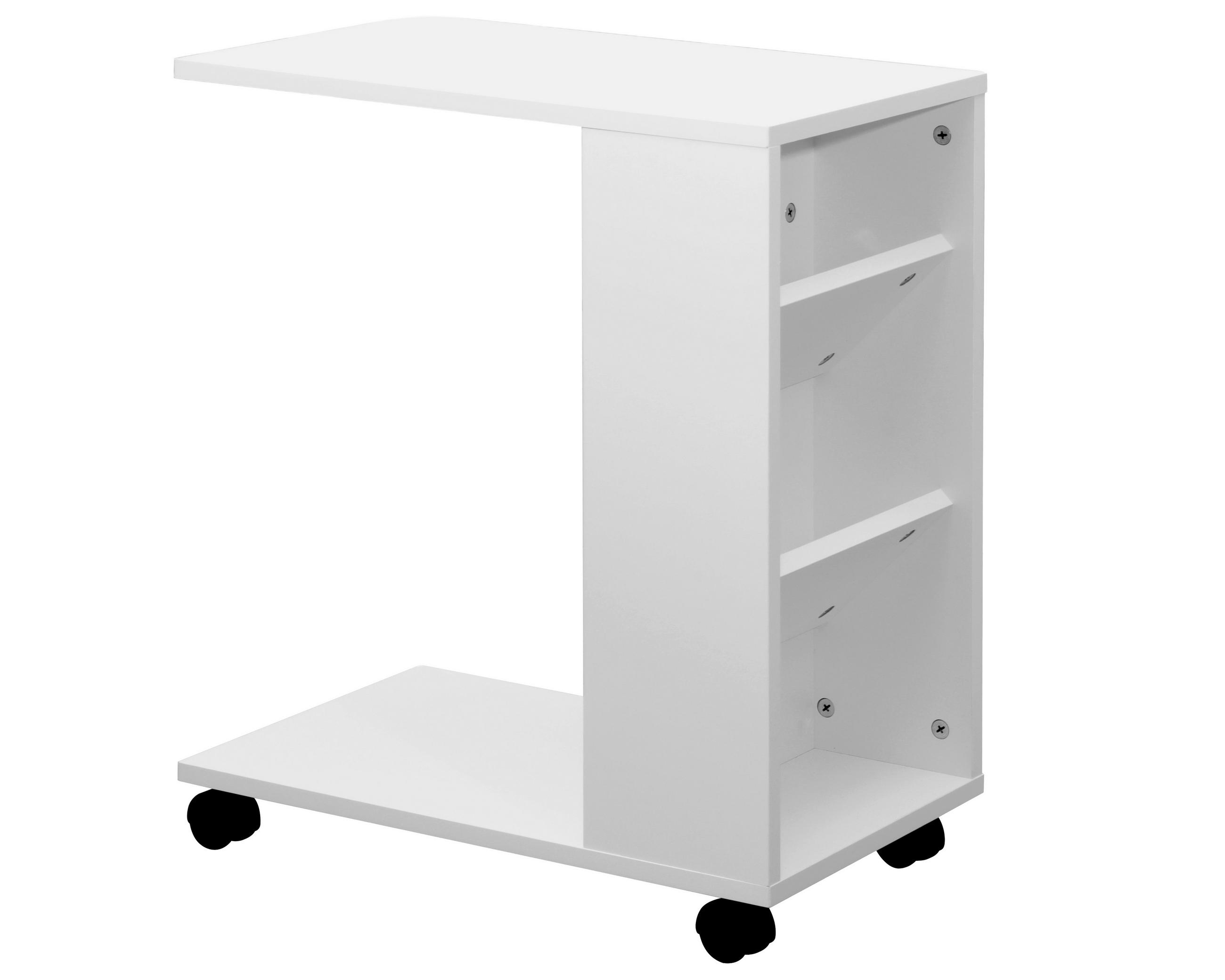 SERVIERWAGEN Weiß  - Weiß, Design, Holzwerkstoff/Kunststoff (50/30/60cm) - MID.YOU