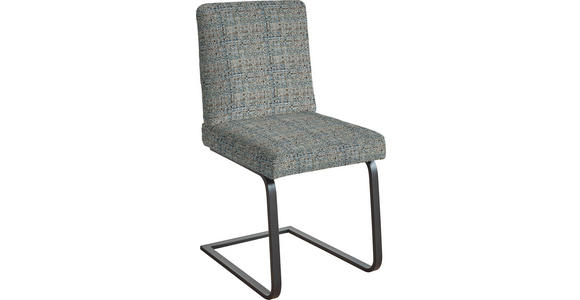 SCHWINGSTUHL in Stahl Flachgewebe - Blau/Schwarz, Design, Textil/Metall (60/92/60cm) - Dieter Knoll
