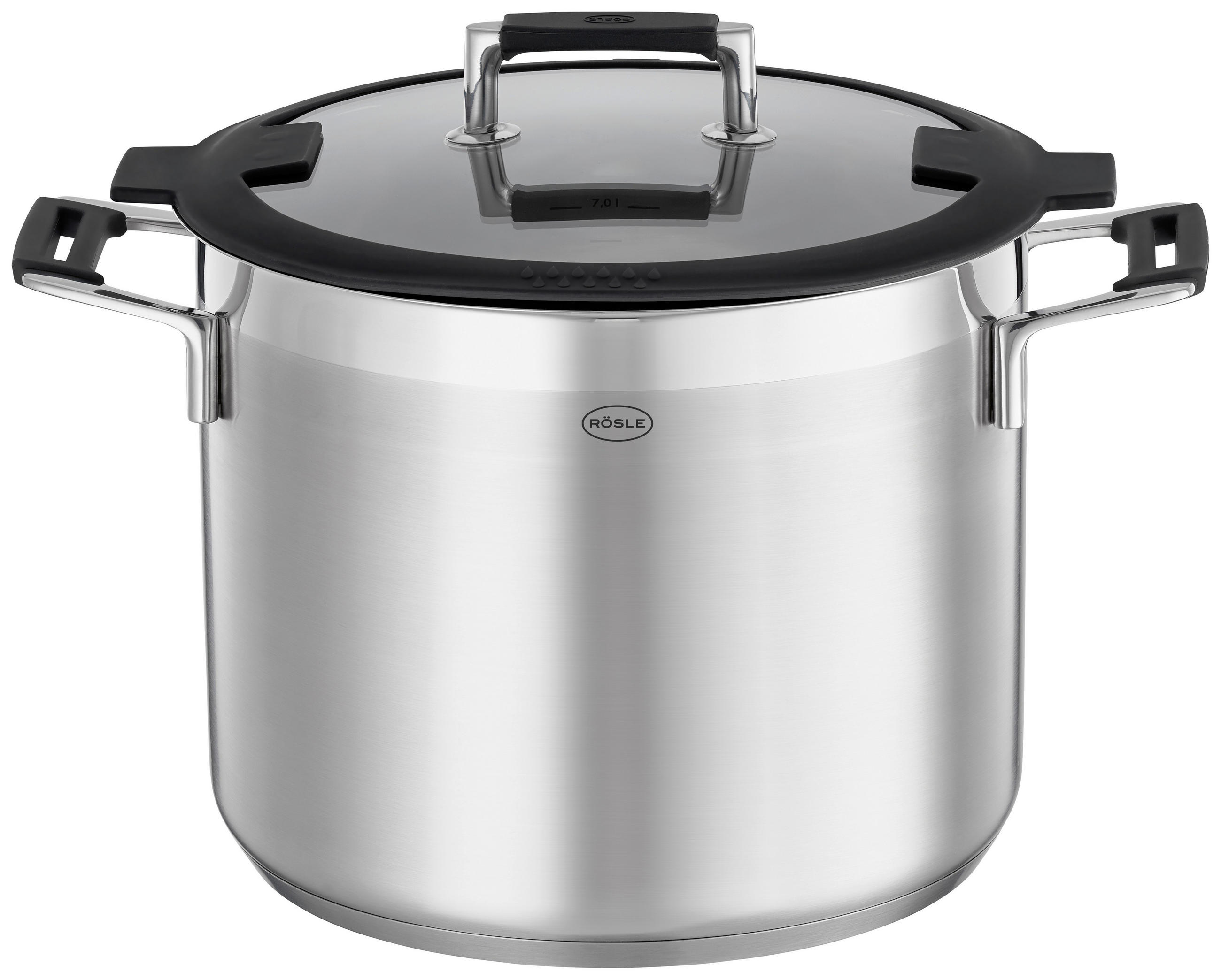 KOCHTOPF Silence Pro 8.7 L  - Edelstahlfarben/Transparent, Basics, Metall (27cm) - Rösle