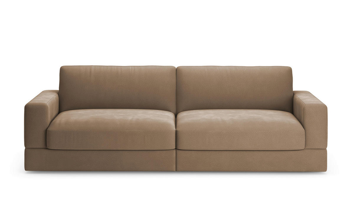 BIGSOFA FABIO E Mikrofaser Braun  - Schwarz/Braun, MODERN, Kunststoff/Textil (264/87/108cm) - Sit & More