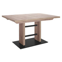 ESSTISCH Schwarz, Eiche Artisan rechteckig  ausziehbar, Gestellauswahl  - Schwarz/Eiche Artisan, MODERN, Holzwerkstoff/Metall (130-178/90/75cm) - Dieter Knoll