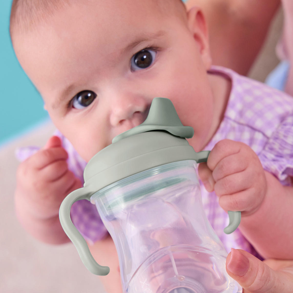 TRINKLERNBECHER-SET - Salbeigrün, Basics, Kunststoff (12/14/7cm)