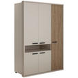DREHTÜRENSCHRANK in Kaschmir - Kaschmir/Anthrazit, KONVENTIONELL, Holzwerkstoff/Metall (147/217/63cm) - Xora