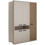DREHTÜRENSCHRANK  in Kaschmir  - Kaschmir/Anthrazit, KONVENTIONELL, Holzwerkstoff/Metall (147/217/63cm) - Xora