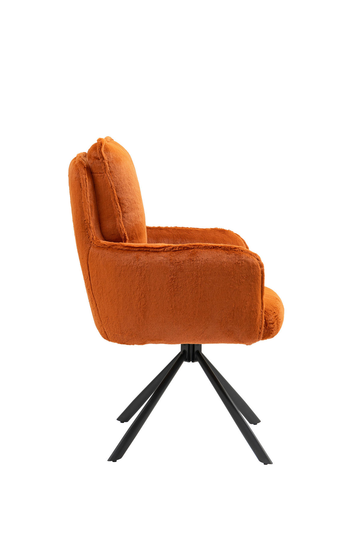 ARMLEHNSTUHL  in Eisen Plüsch  - Schwarz/Orange, Design, Textil/Metall (62/95/67cm) - Novel