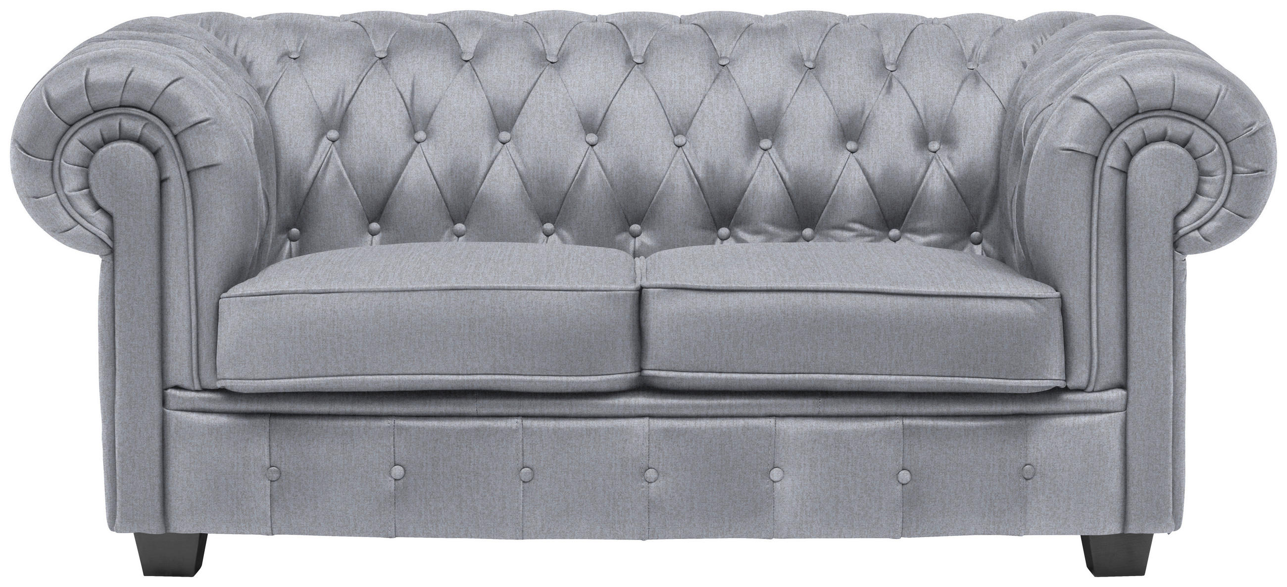 CHESTERFIELD-SOFA in Webstoff Hellgrau  - Wengefarben/Hellgrau, Lifestyle, Holz/Textil (180/76,5/96cm) - Landscape