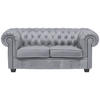 CHESTERFIELD-SOFA in Webstoff Hellgrau  - Wengefarben/Hellgrau, Lifestyle, Holz/Textil (180/76,5/96cm) - Landscape