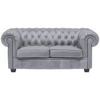 CHESTERFIELD-SOFA in Webstoff Hellgrau  - Wengefarben/Hellgrau, Lifestyle, Holz/Textil (180/76,5/96cm) - Landscape