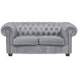 CHESTERFIELD-SOFA Webstoff Hellgrau  - Wengefarben/Hellgrau, LIFESTYLE, Holz/Textil (180/76,5/96cm) - Landscape