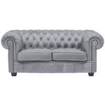 CHESTERFIELD-SOFA in Webstoff Hellgrau  - Wengefarben/Hellgrau, LIFESTYLE, Holz/Textil (180/76,5/96cm) - Landscape