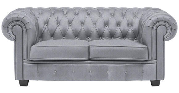 CHESTERFIELD-SOFA Webstoff Hellgrau  - Wengefarben/Hellgrau, LIFESTYLE, Holz/Textil (180/76,5/96cm) - Landscape