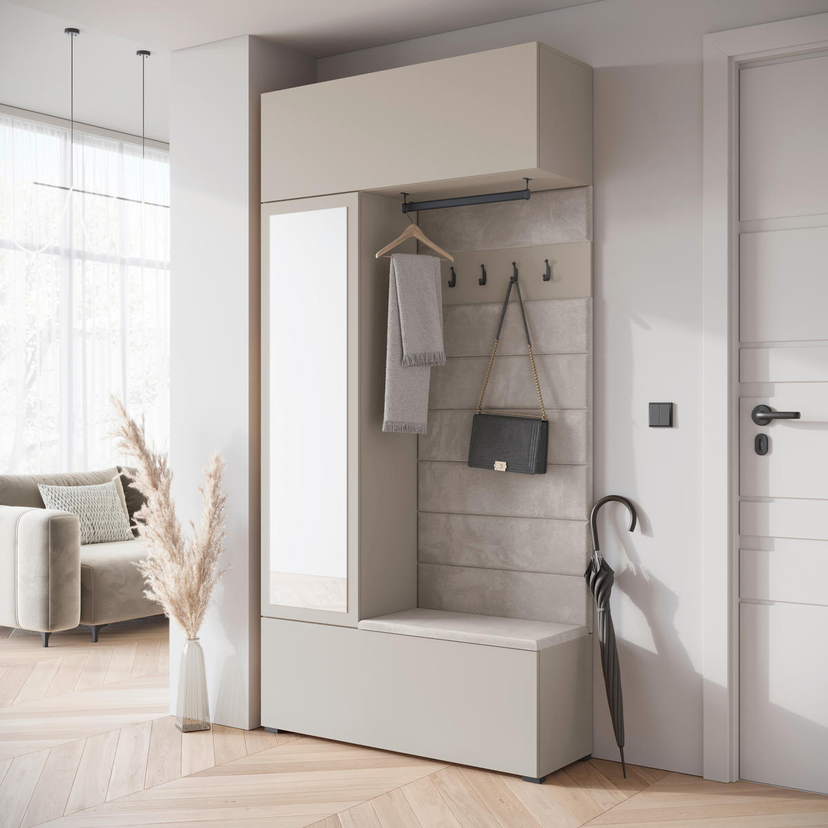 HALLMÖBEL  i 115/231,9/37,5 cm  - beige/kashmir, Design, trämaterial (115/231,9/37,5cm) - Livetastic