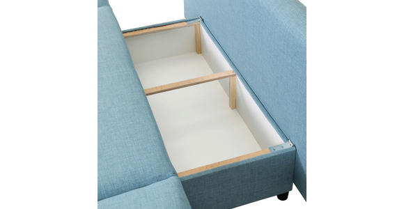 SCHLAFSOFA Flachgewebe Hellblau - Chromfarben/Schwarz, Design, Kunststoff/Textil (194/73/91cm) - Xora