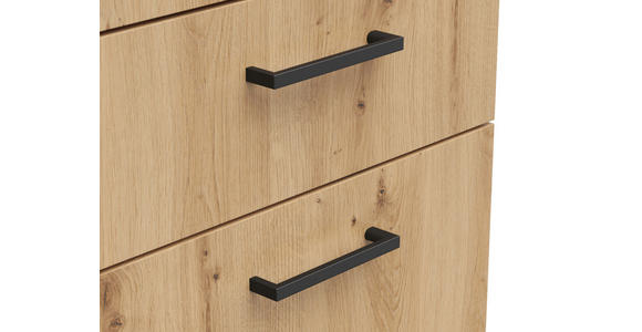 KOMMODE 45/115/40 cm in Eiche Artisan - Anthrazit/Schwarz, MODERN, Holzwerkstoff/Kunststoff (45/115/40cm) - Carryhome
