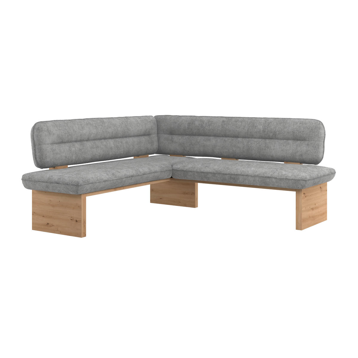 ECKBANK 170/232 cm Webstoff Hellgrau Eiche Sperrholz   - Eichefarben/Hellgrau, KONVENTIONELL, Holz/Textil (170/232cm) - James Wood