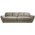 BIGSOFA Flachgewebe Grau, Sandfarben  - Sandfarben/Schwarz, MODERN, Kunststoff/Textil (290/96/113cm) - Cantus