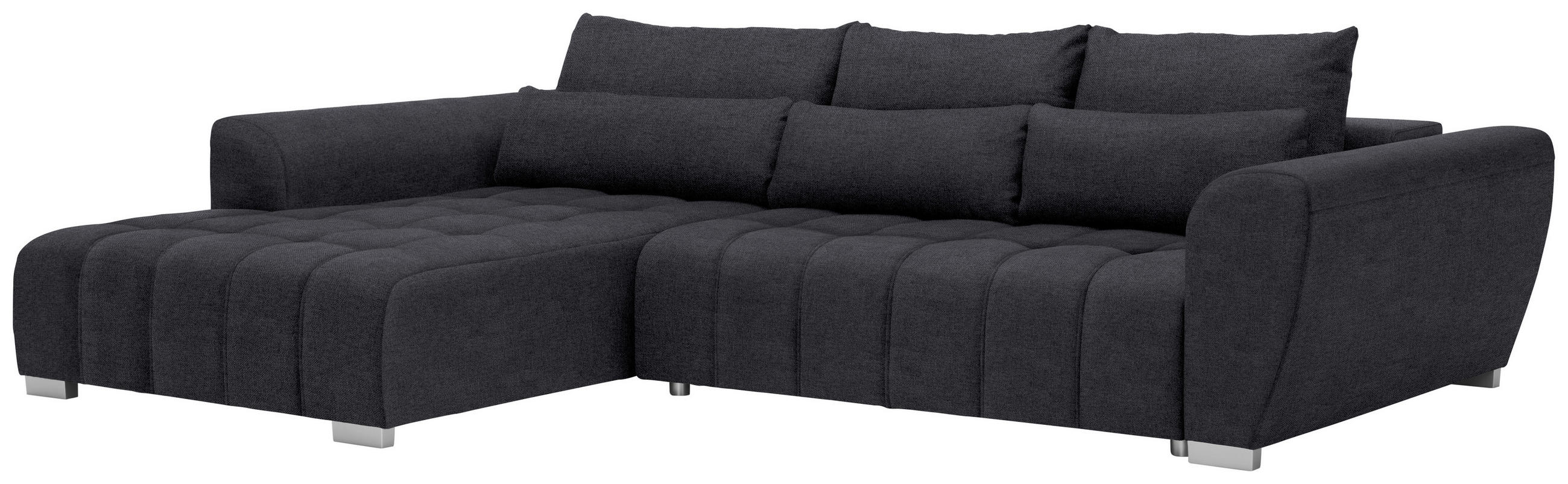 ECKSOFA in Webstoff Anthrazit  218/304 cm  - Anthrazit/Silberfarben, MODERN, Kunststoff/Textil (218/304cm) - Carryhome
