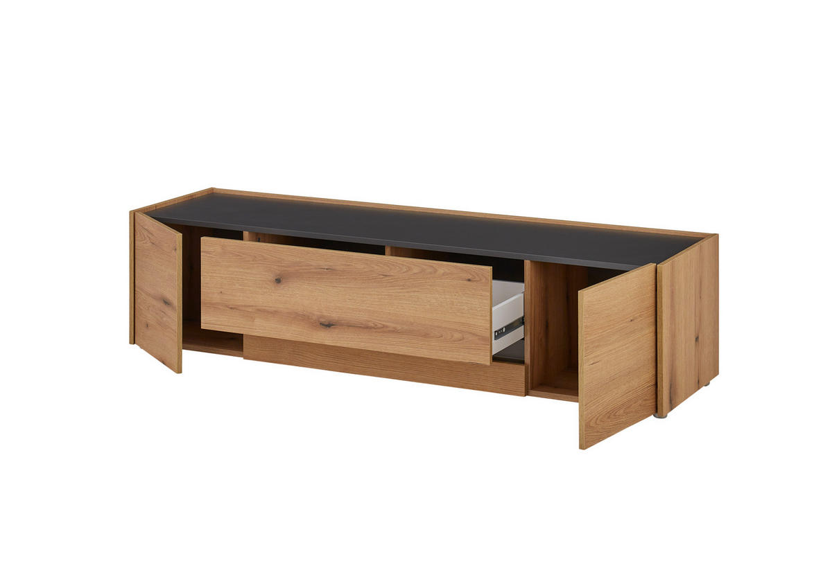 LOWBOARD  170/42/45 cm 2 Schublade(n) Beimöbel erhältlich, stehend  - Eichefarben/Anthrazit, Design, Holzwerkstoff/Kunststoff (170/42/45cm) - Modante