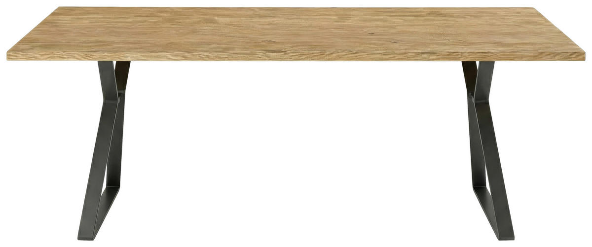 ESSTISCH 180/100/76 cm Echtholz  Holz, Metall in verschiedenen Größen erhältlich rechteckig Schwarz, Eichefarben  - Eichefarben/Schwarz, Design, Holz/Metall (180/100/76cm) - Musterring