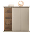 HIGHBOARD Taupe  117/128/38 cm  - Taupe, Design, Glas/Holzwerkstoff (117/128/38cm) - Belluti