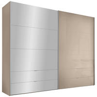 SCHWEBETÜRENSCHRANK Elfenbein  - Elfenbein/Alufarben, Design, Glas/Holzwerkstoff (306/222/68cm) - Dieter Knoll