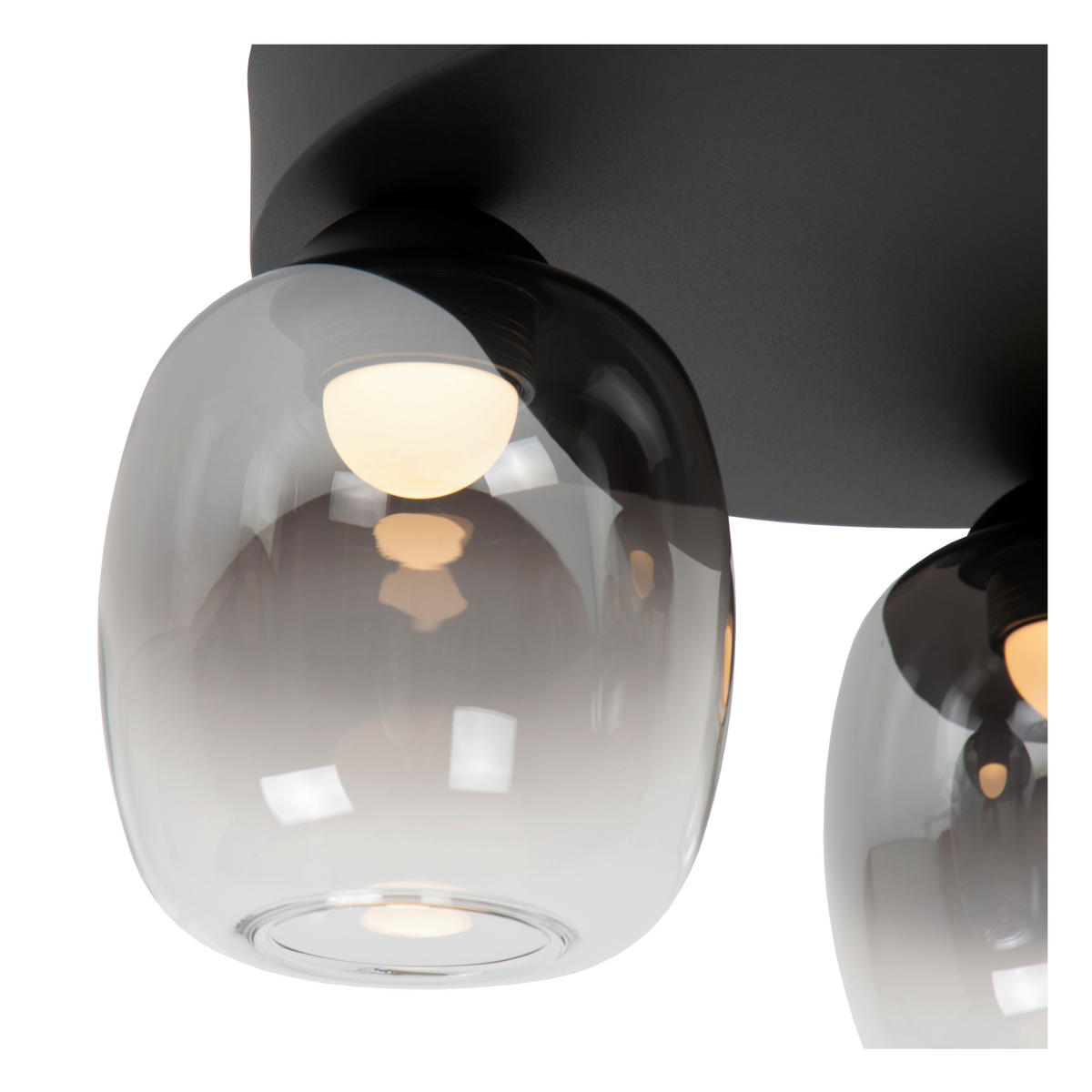 DECKENLEUCHTE TAMINO 36/36/18.5 cm   - Schwarz, Design, Metall (36/36/18.5cm) - Lucide