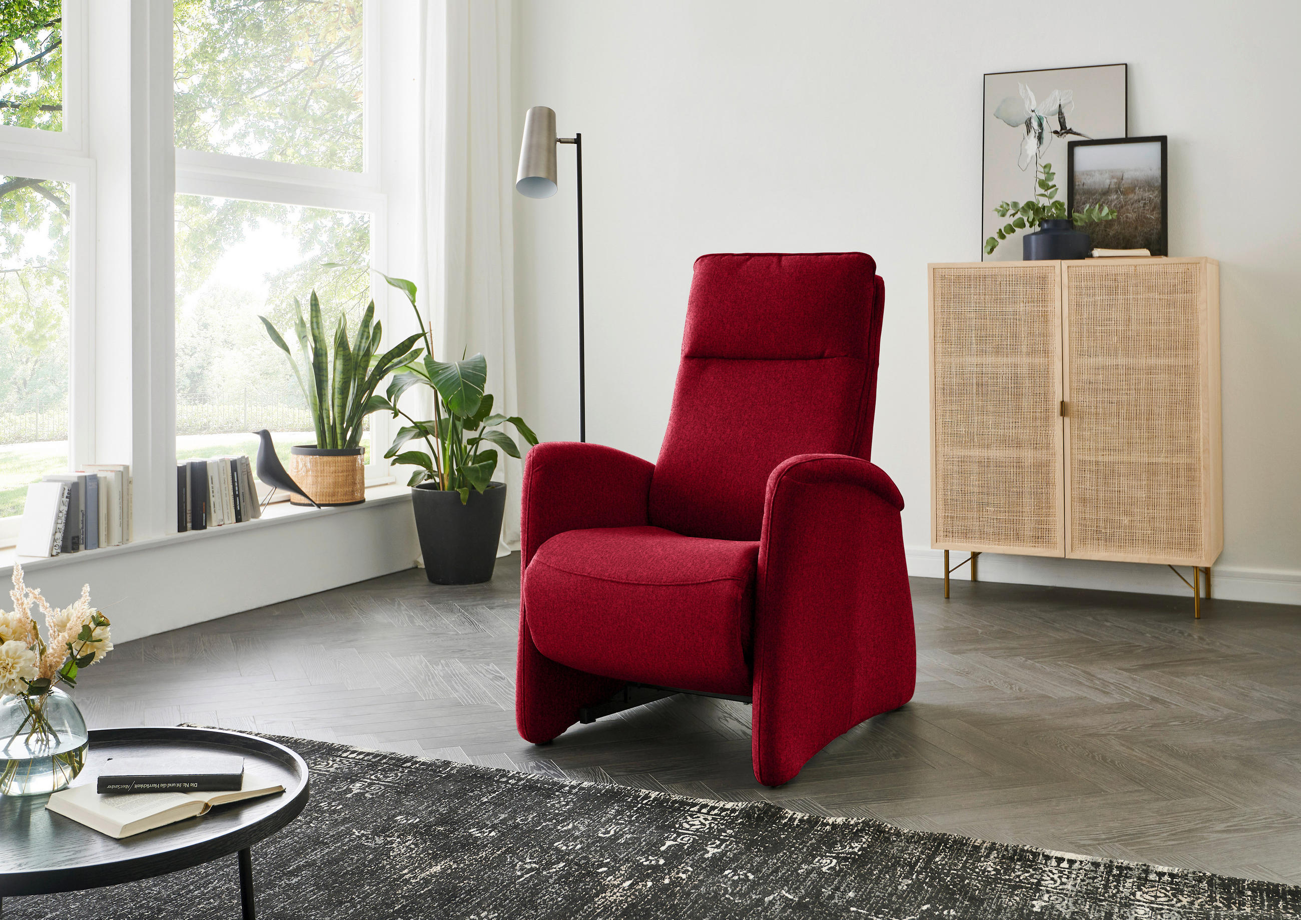 FERNSEHSESSEL in Chenille Rot  - Rot, Konventionell, Textil (79/114/87-176cm) - Valdera
