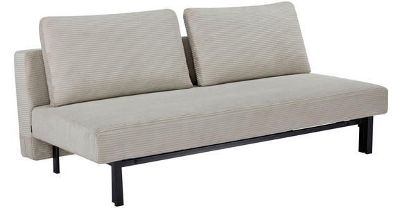 SCHLAFSOFA Cord Beige  - Beige/Schwarz, Design, Textil/Metall (191/92/99cm) - Carryhome