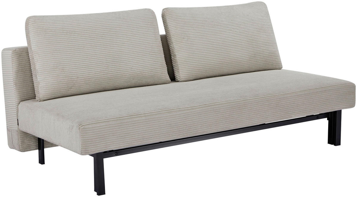 SCHLAFSOFA Cord Beige  - Beige/Schwarz, Design, Textil/Metall (191/92/99cm) - Carryhome