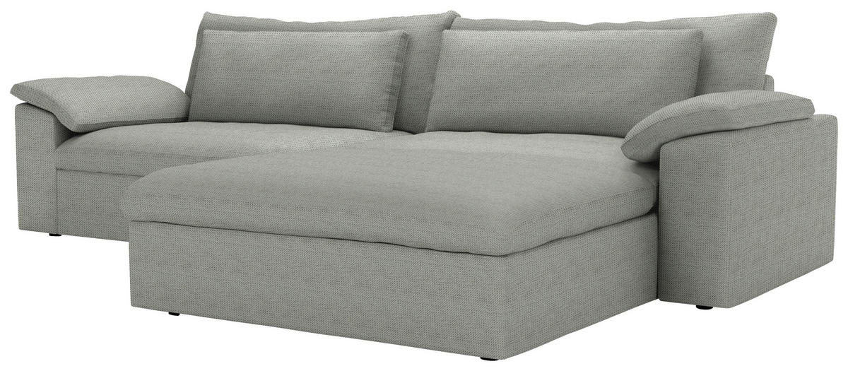 ECKSOFA  Chenille Greige  - Greige/Schwarz, Modern, Kunststoff/Textil (306/198cm) - Carryhome