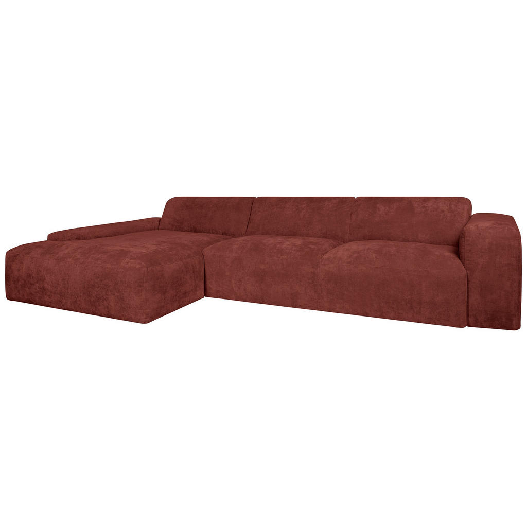 Thumbnail - Mid.you Ecksofa Hannah, Rot, Textil, 3-Sitzer, Ottomane links, L-Form, 343x170 cm, Made in EU, Wohnzimmer, Sofas & Couch...