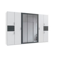 DREHTÜRENSCHRANK  in Graphitfarben, Weiß  - Schwarz/Graphitfarben, Basics, Glas/Holzwerkstoff (313/208/58cm) - P & B