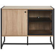 SIDEBOARD Schwarz, Sonoma Eiche  - Schwarz/Sonoma Eiche, MODERN, Holzwerkstoff/Metall (100/75/41cm) - Novel