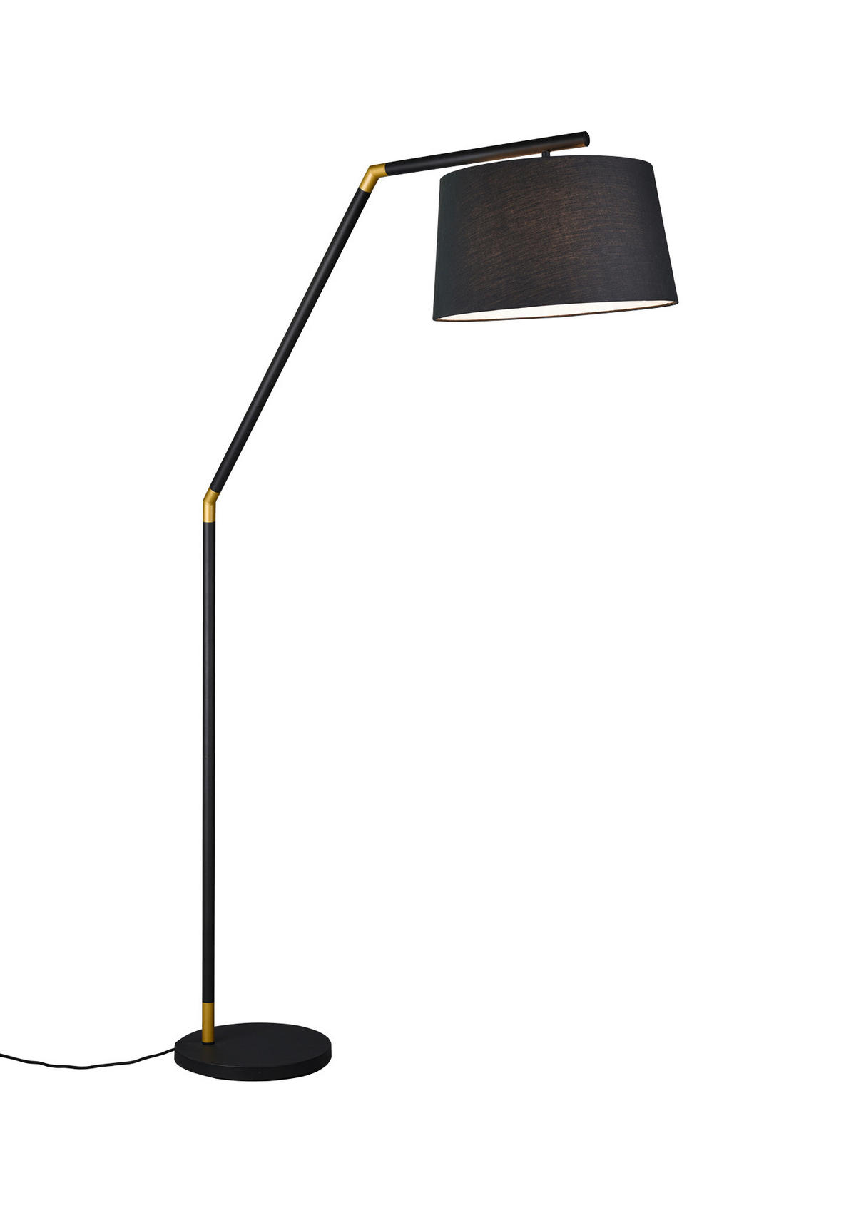 STOJEČA SVETILKA  TRACY 40/175/105 cm            - zlate barve/črna, Basics, kovina/tekstil (40/175/105cm)
