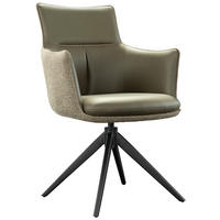 STOL MED ARMSTÖD  360° vridbar sits, automatisk funktion för återfjädring mikrofiber, flatväv  svart, taupe, olivgrön  - olivgrön/svart, Design, metall/trä (61/88/60cm) - Hom`in