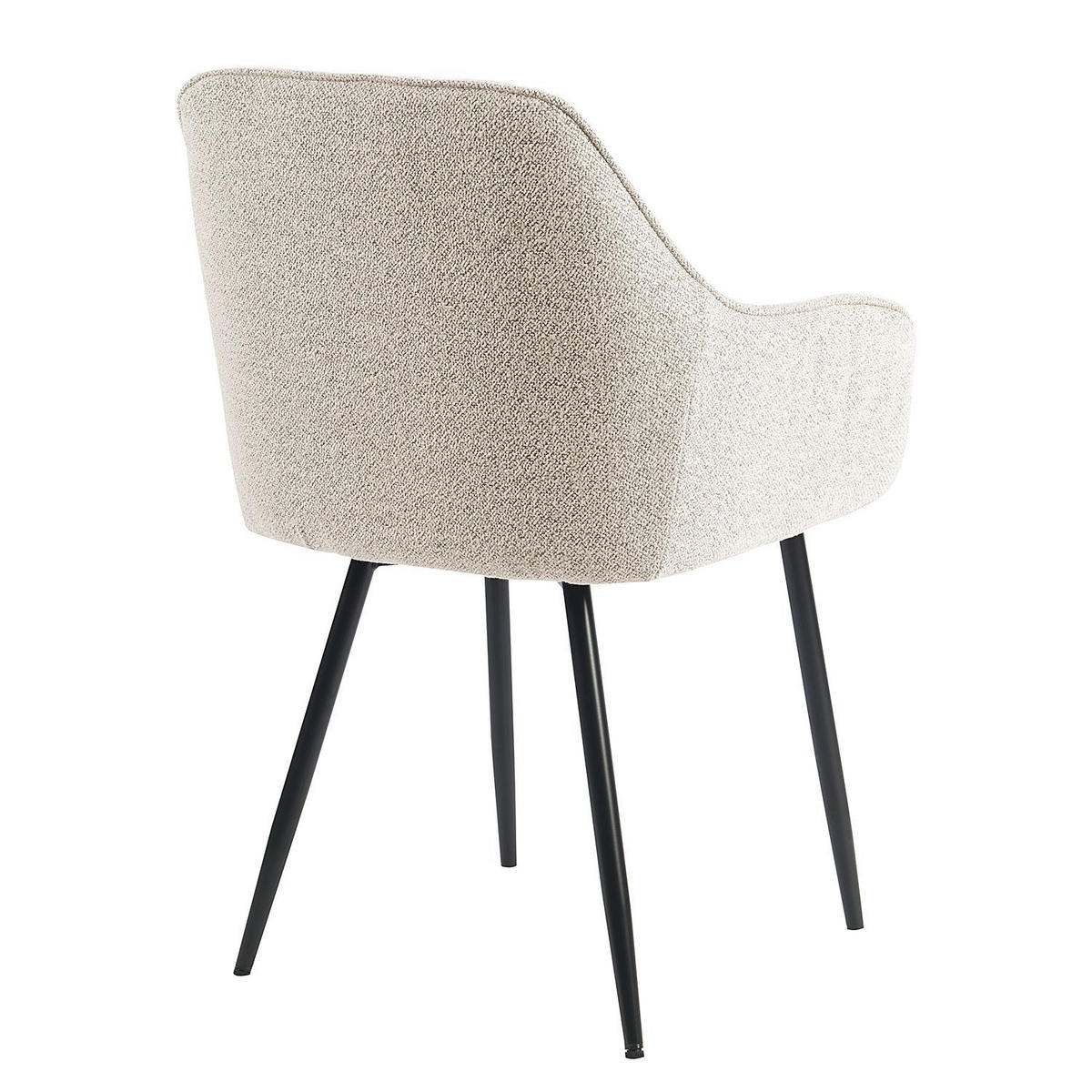 ARMLEHNSTUHL  in Eisen Flachgewebe  - Beige/Schwarz, MODERN, Textil/Metall (59,5/84/55,5cm) - home24