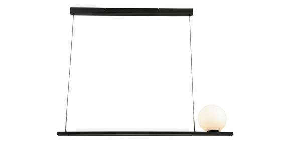 LED-HÄNGELEUCHTE Alan 120/20/200 cm   - Schwarz, Design, Glas/Kunststoff (120/20/200cm) - Dieter Knoll