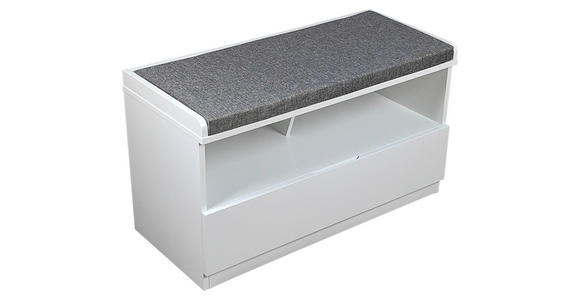 GARDEROBENBANK - Weiß/Grau, Basics, Textil (80/45/36cm) - Xora