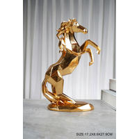 DEKOR ÁLLATFIGURA - aranyszínű, Basics, műanyag (17/9/28cm)