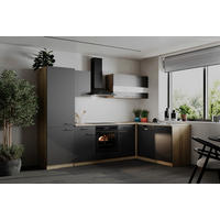 HÖRNKÖK 280/172 cm  i grå  - stålfärgad/grå, Basics, metall/trämaterial (280/172cm) - Respekta